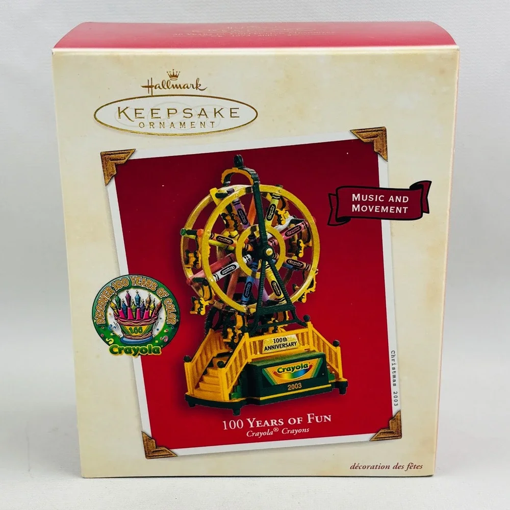 Hallmark Crayola Ferris Wheel Musical Christmas Ornament‎ 100 Years of Fun 2003
